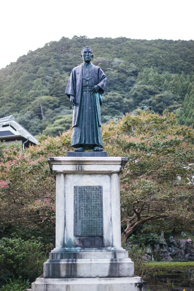 A statue of Shozabura Dogura, Kawakami Village, Japan