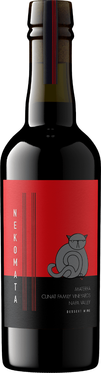 A photo of the Nekomata bottle, featuring a cat with two tails